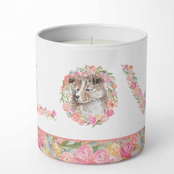 Carolines Treasures 3.75 x 3.25 in. Unisex Sheltie No.2 Love 10 oz Decorative Soy Candle WDK4485CDL - main